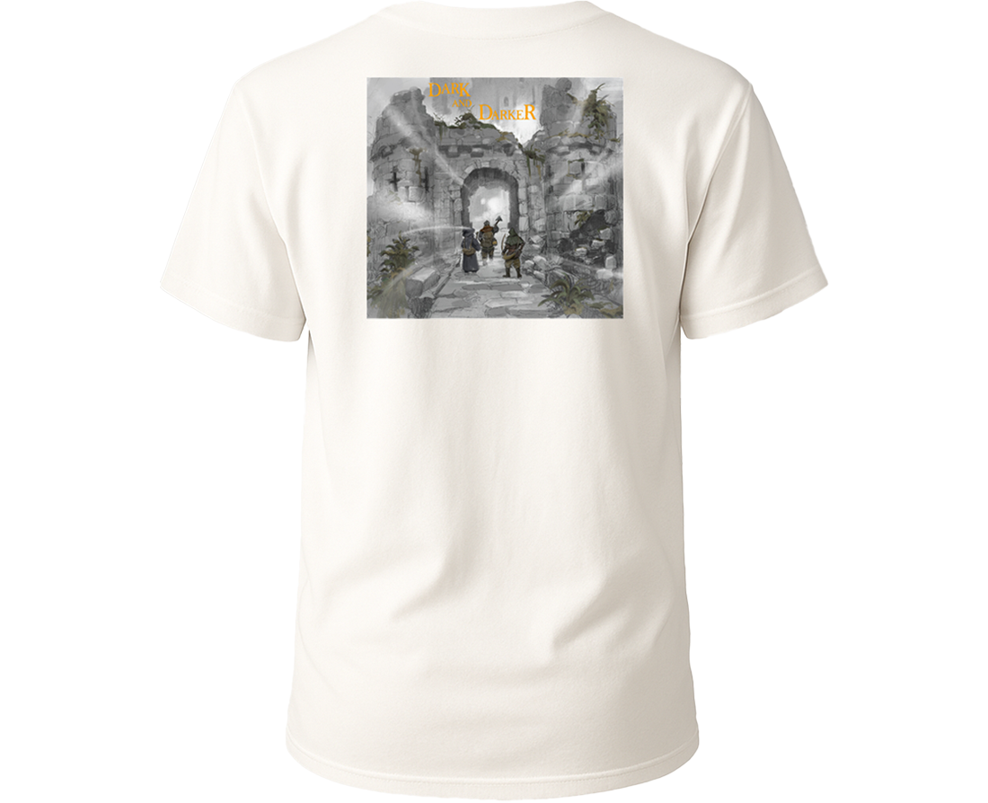 Back view of Dark and Darker custom t-shirt